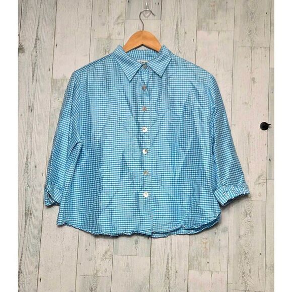 VTG Draper's & Damon's 100% Silk Button Up Pajama Top Sz M - Picture 1 of 6